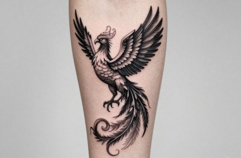 Black And White Phoenix Tattoo Meaning: Symbolism & Style