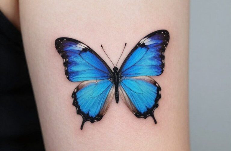 Blue Butterfly Tattoo Meaning: Transformation, Freedom & Color