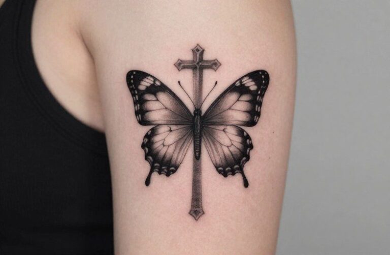 Butterfly Cross Tattoo Meaning: Faith, Change & Freedom Combined