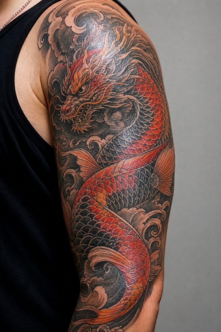 Koi Fish And Dragon Tattoo Meaning: Symbolism, Placement & Aging