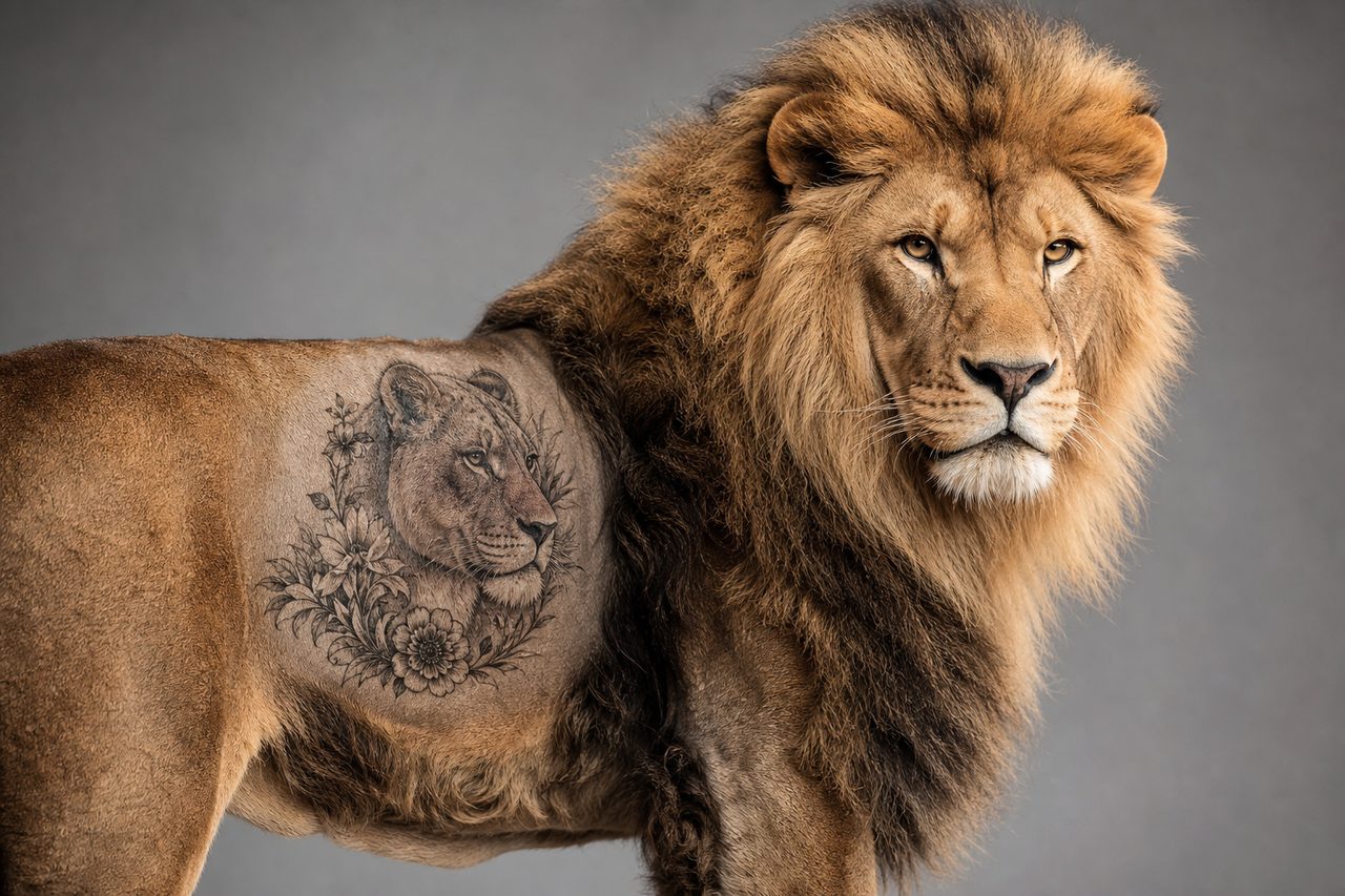 Lion With Lioness Tattoo Meaning: Power, Partnership & Ink