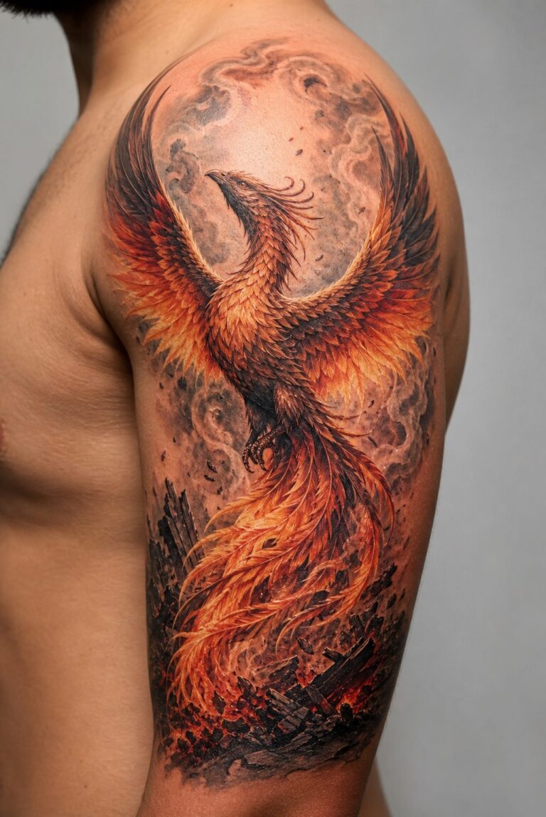 Phoenix Rise From the Ashes Tattoo Meaning: Symbolism & Style Guide