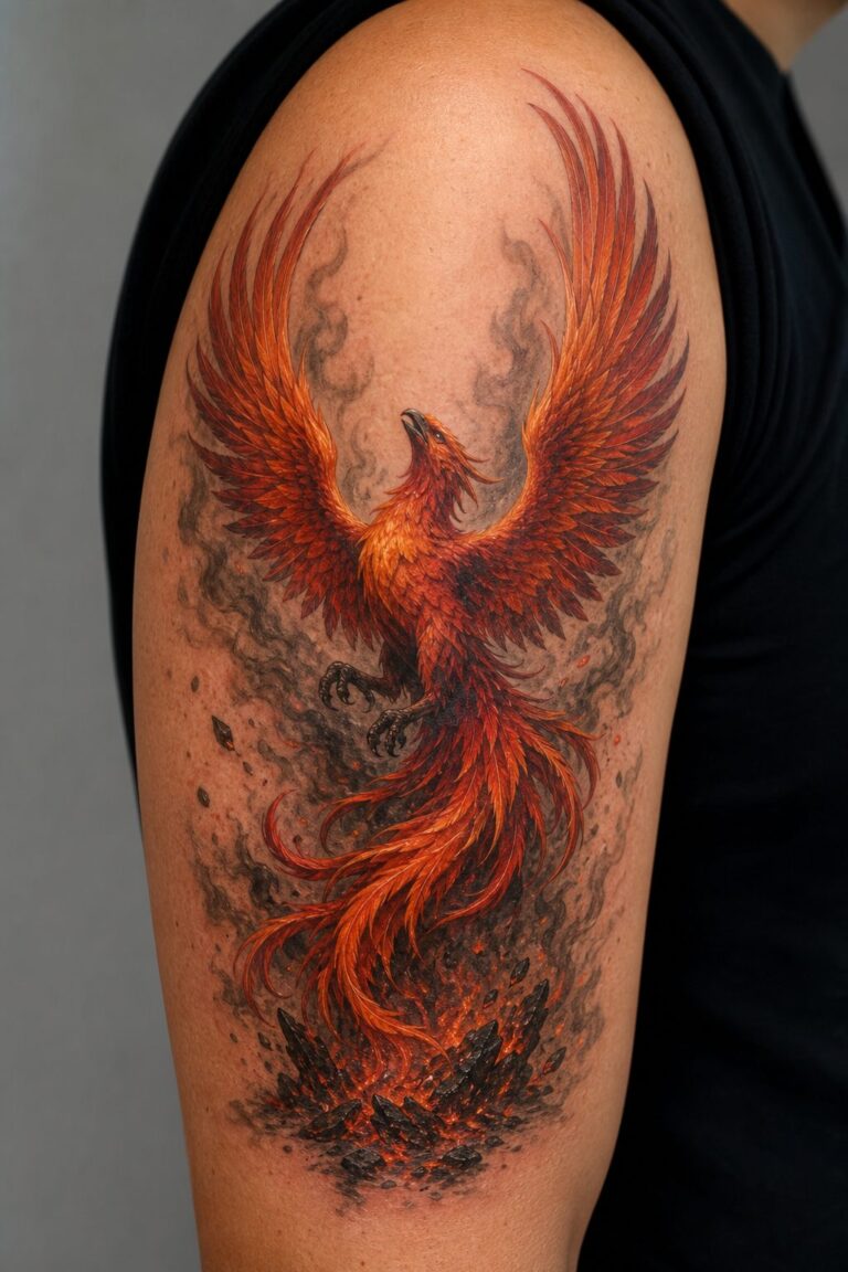 Phoenix Rising From The Ashes Tattoo: Meaning & Design Guide