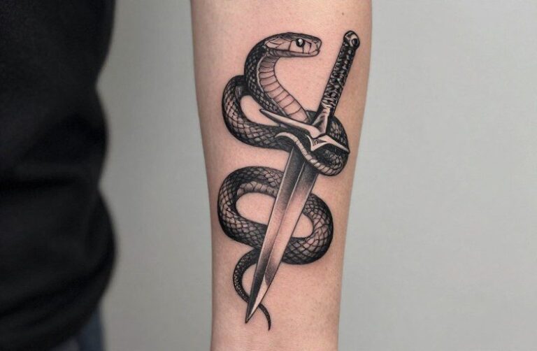 Snake and Dagger Tattoo Meaning: Symbolism & Design Guide