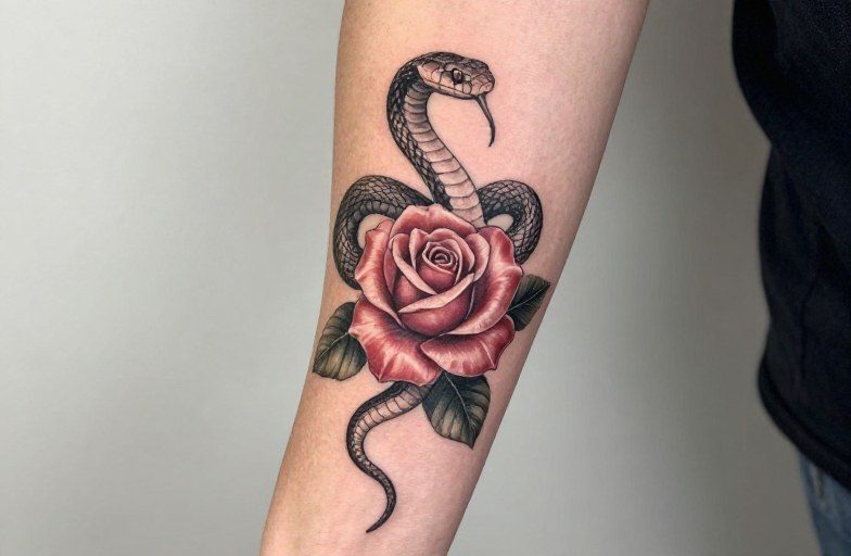 Snake And Rose Tattoo Meaning: Duality, Danger, and Desire