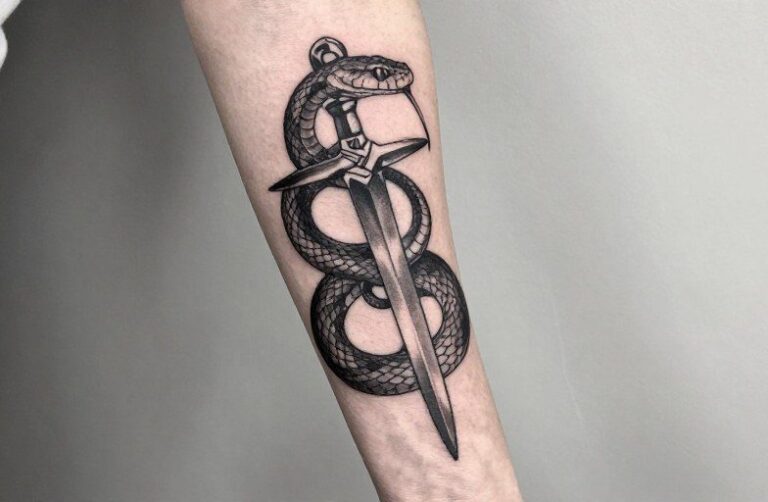 Snake And Sword Tattoo Meaning: Symbolism, Styles & Placement