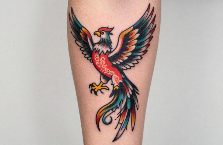 Trad Phoenix Tattoo Meaning: Rebirth in Bold Lines