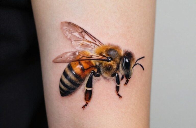 Honey Bee Tattoo Meaning: Community, Hard Work & Resilience