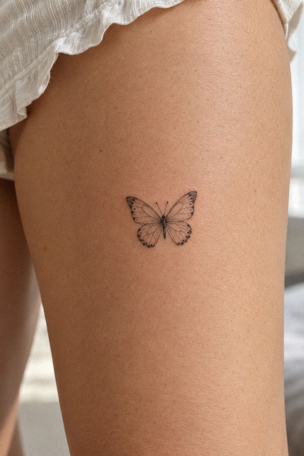 Delicate Small Butterfly Tattoo with Colorful Wings