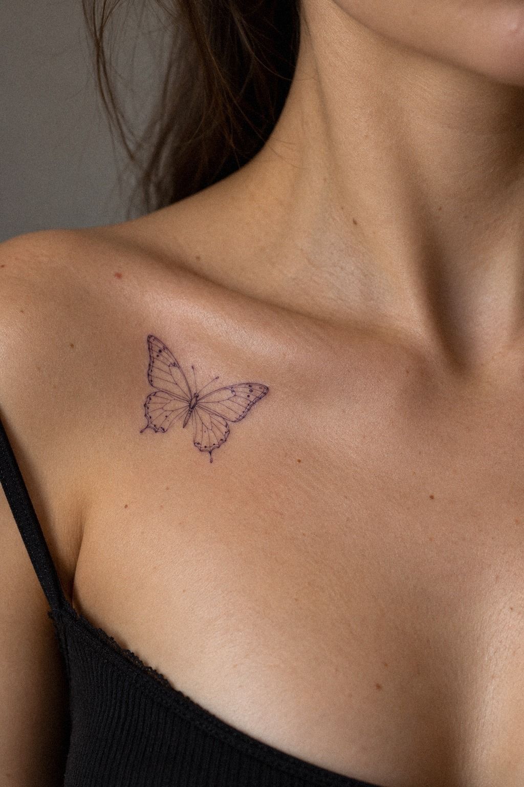Start Small With a Fine Line Butterfly Tattoo Stencil