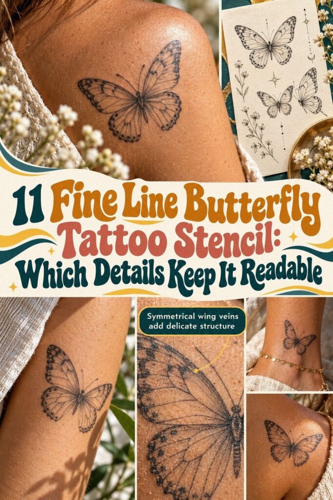 First Tattoo, No Regrets: Fine Line Butterfly Stencil to Trace
