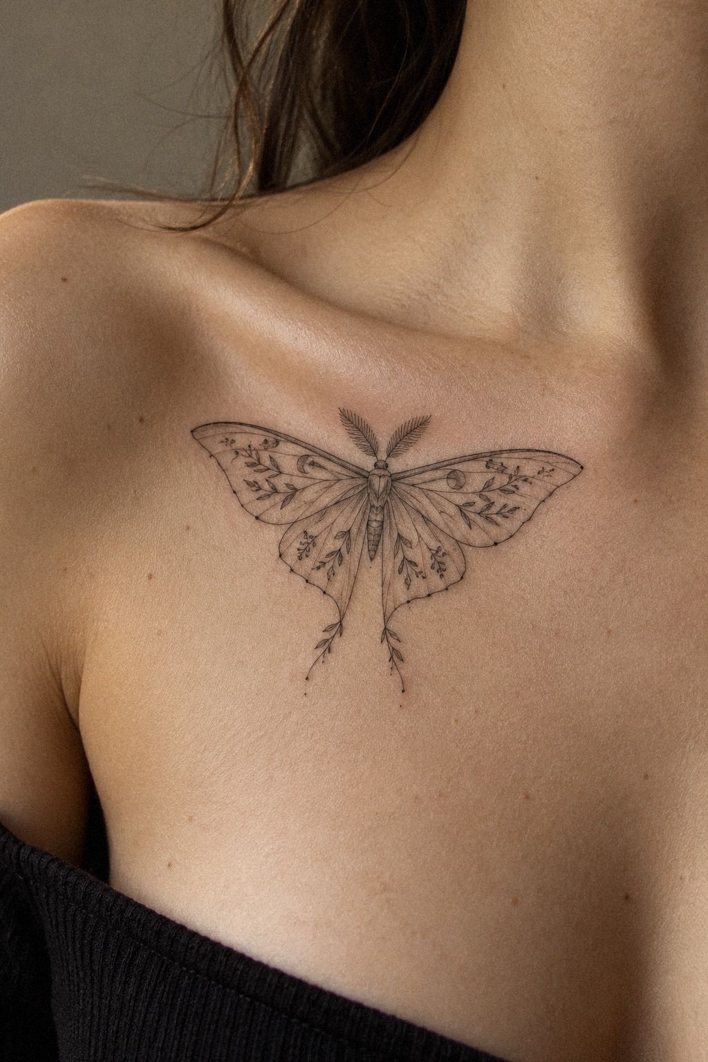 Start With a Small Fine Line Moth Tattoo on the Wrist