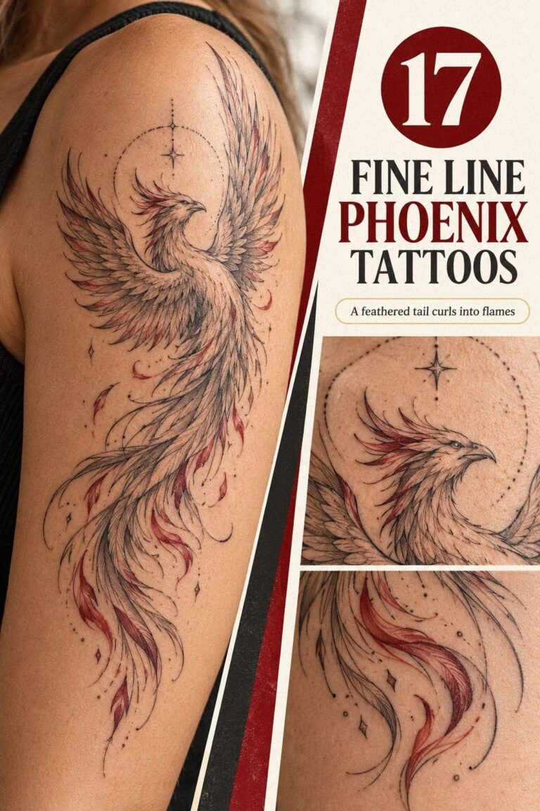 Quietly Meaningful Fine Line Phoenix Tattoos That Keep Your Story Private