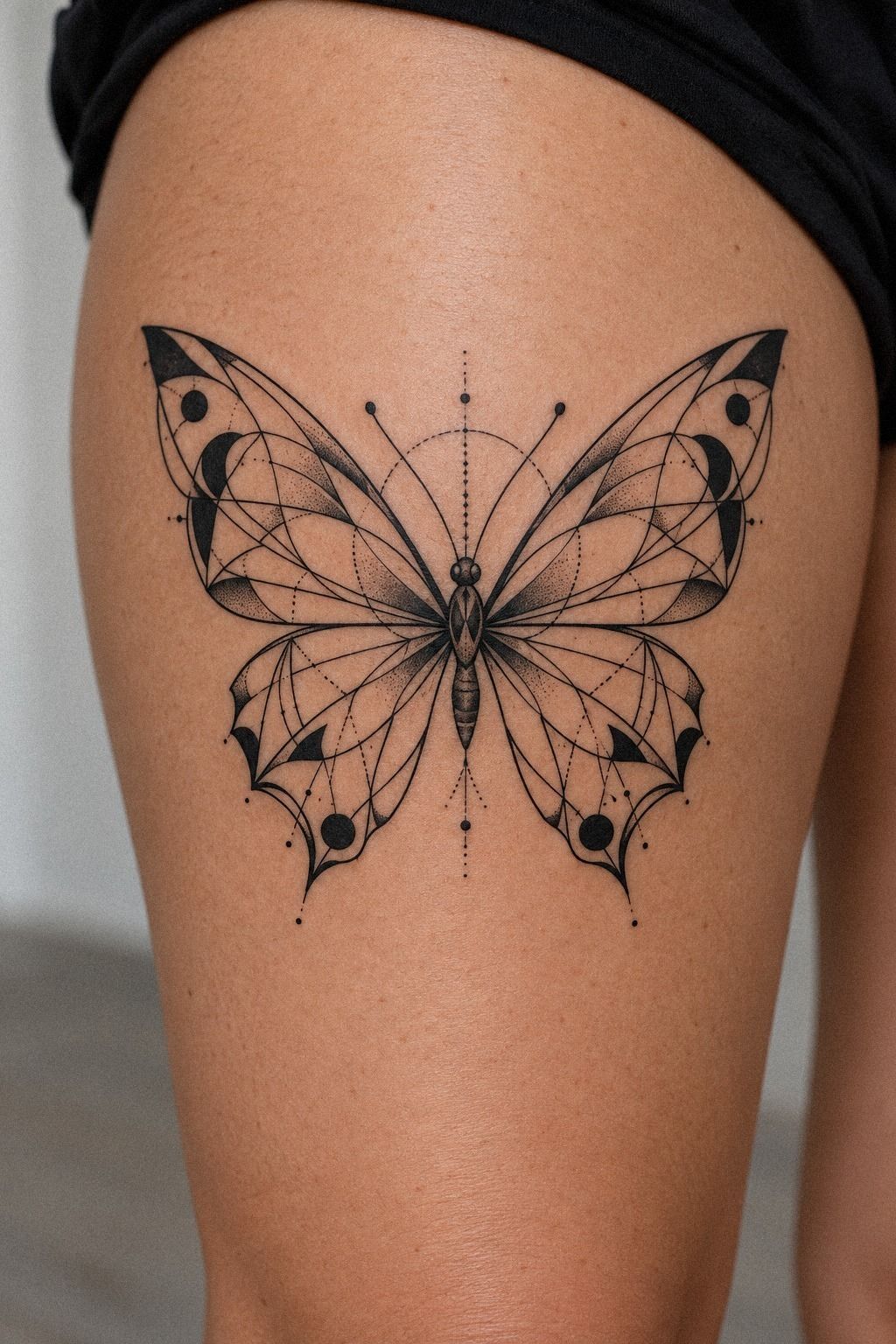 Compared Sharp Black Butterfly Linework