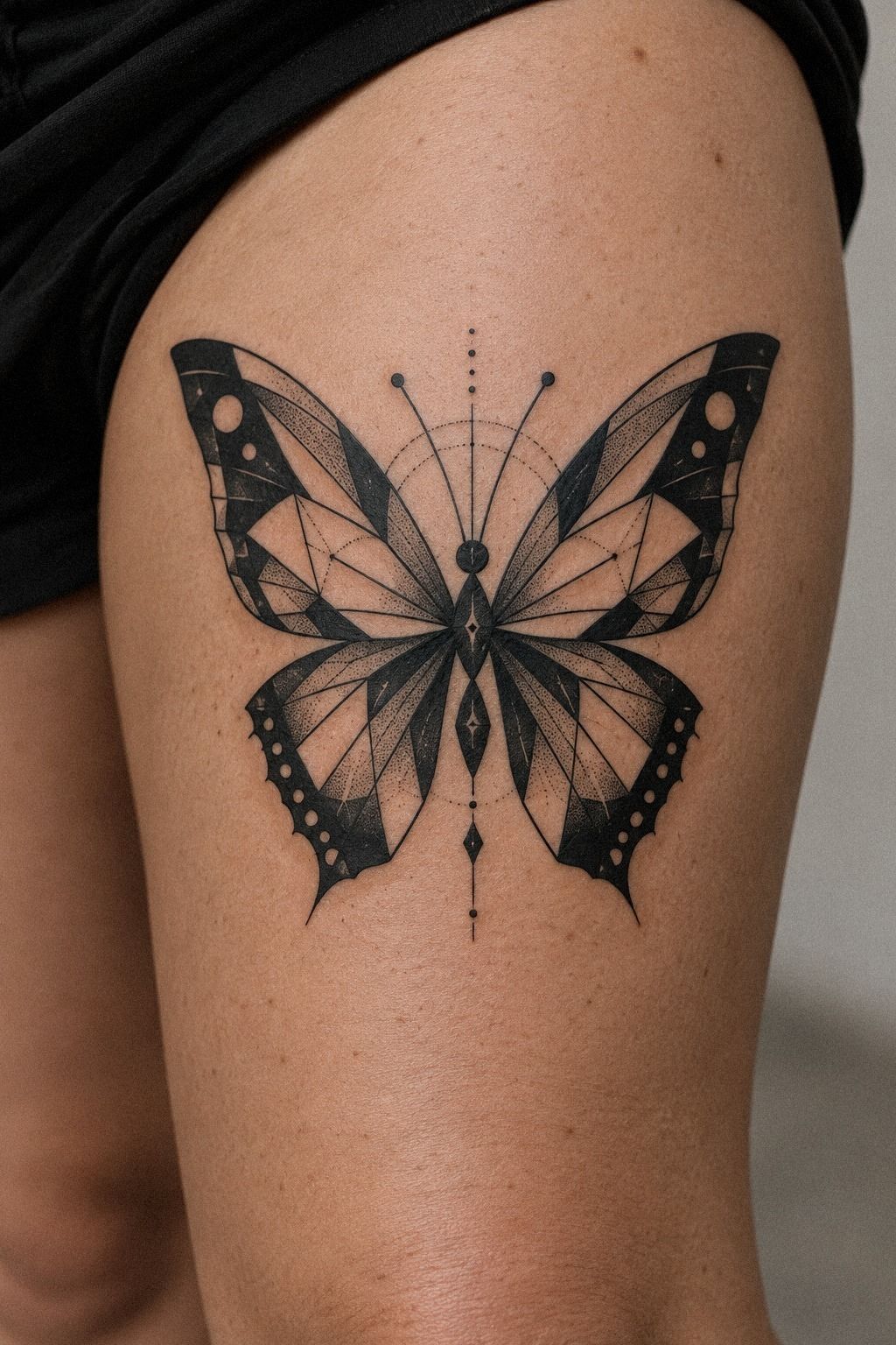 Admired My Finished Geometric Butterfly Tattoo