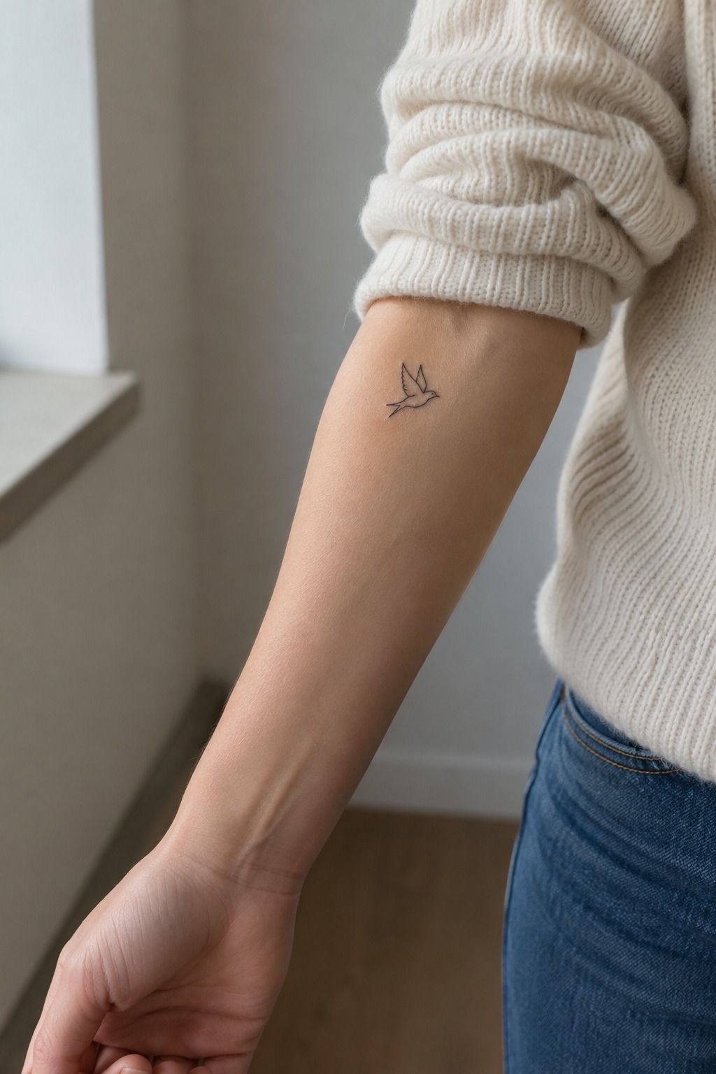 Leave Negative Space Around Delicate Bird Lines
