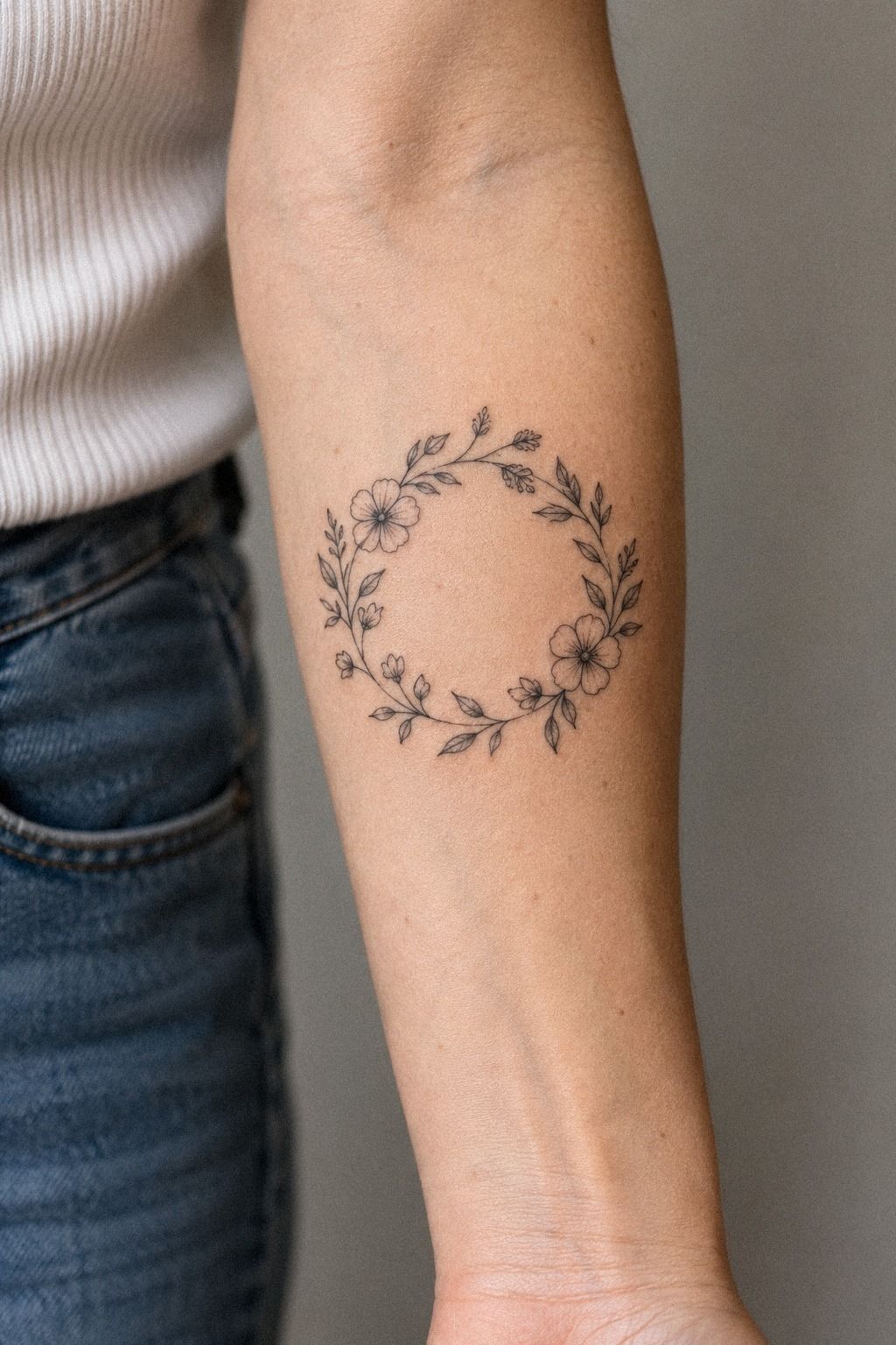 Map a Minimalist Flower Crown Tattoo on the Wrist