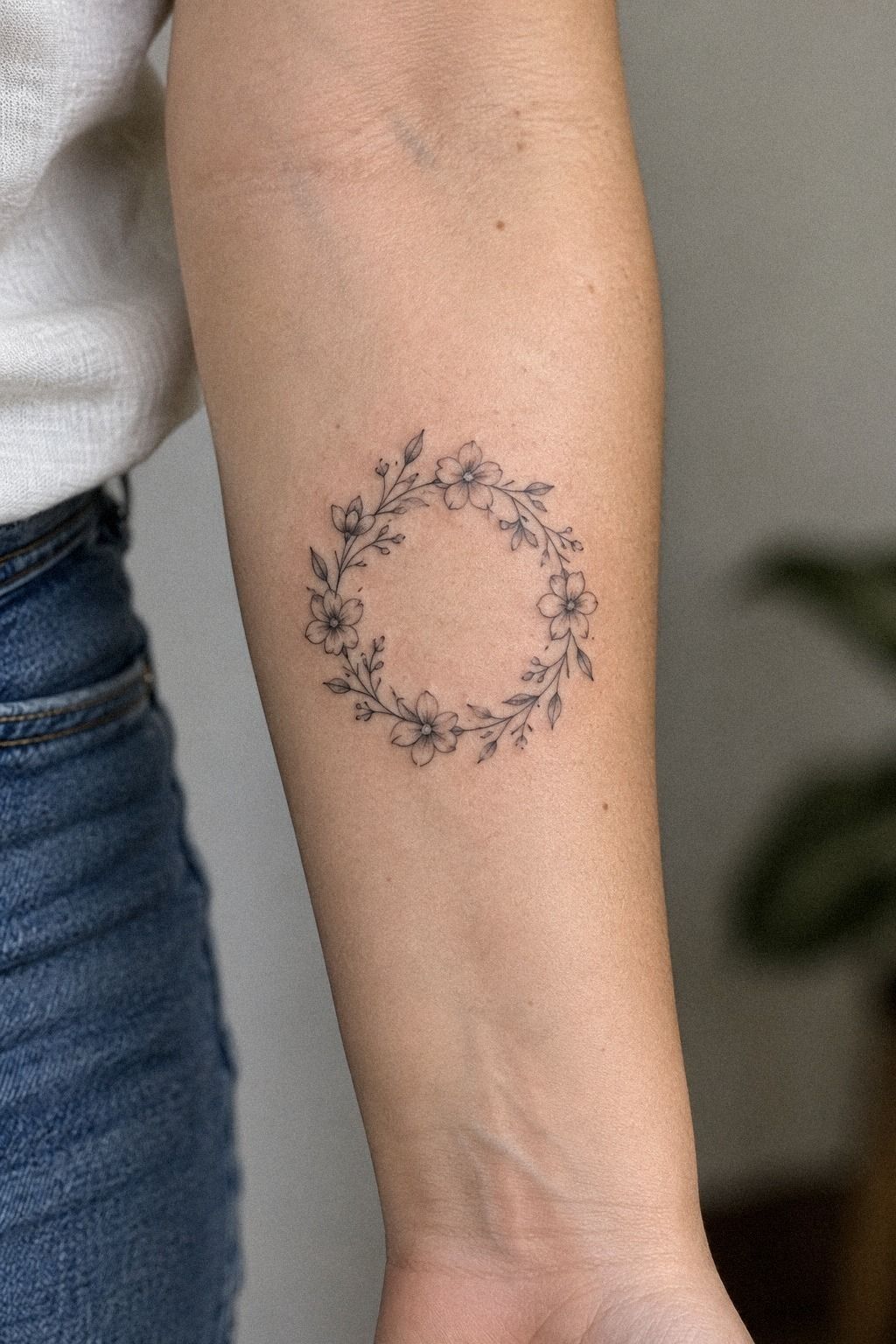 Reveal a Minimalist Flower Crown Behind the Neck