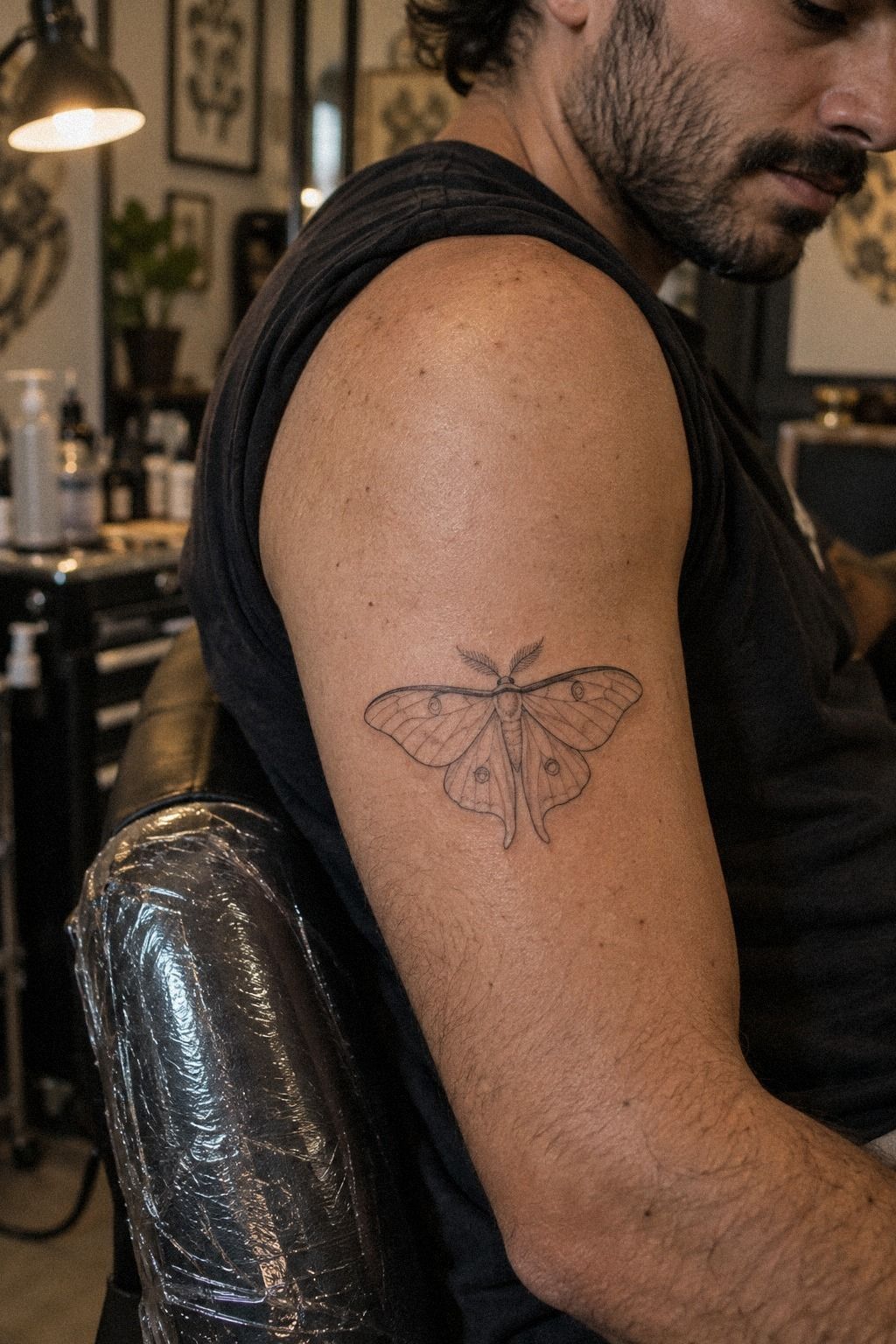 Single-Needle Linework for a Softer Mood