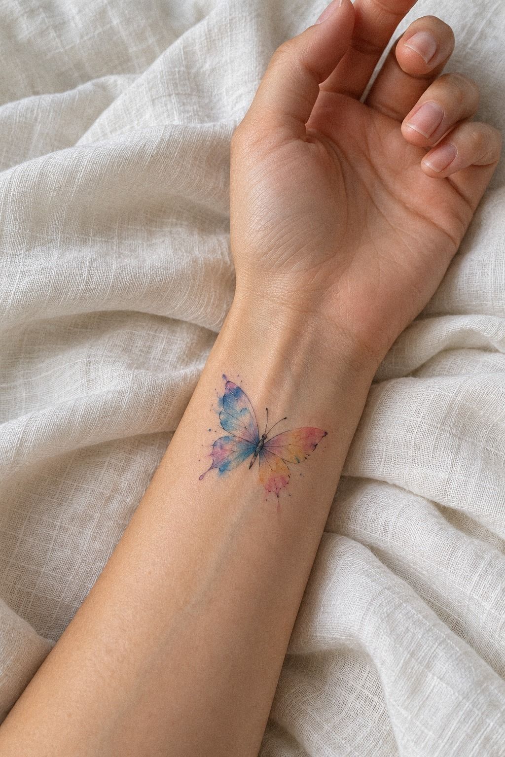 Keep a Minimal Watercolor Butterfly Readable on the Finger