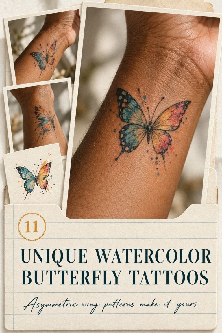 Barely Painful Watercolor Unique Butterfly Tattoos for One Sitting