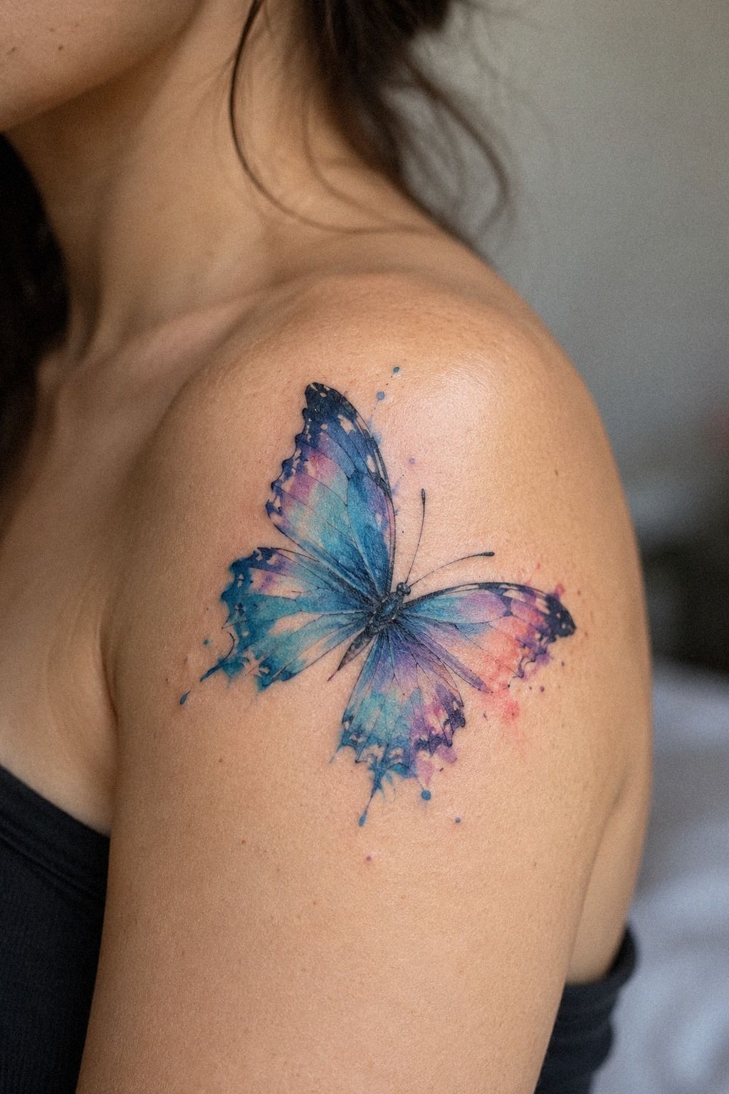 Botanical Details Meet Ornate Watercolor Butterfly Tattoos